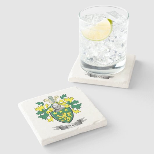 Moore-Wappen Steinuntersetzer (Seitenansicht)