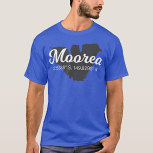 Moorea Coordinates Tourist Vacation T-Shirt
