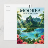 Moorea Französisch-Polynesien Postkarte (Vorne/Hinten)