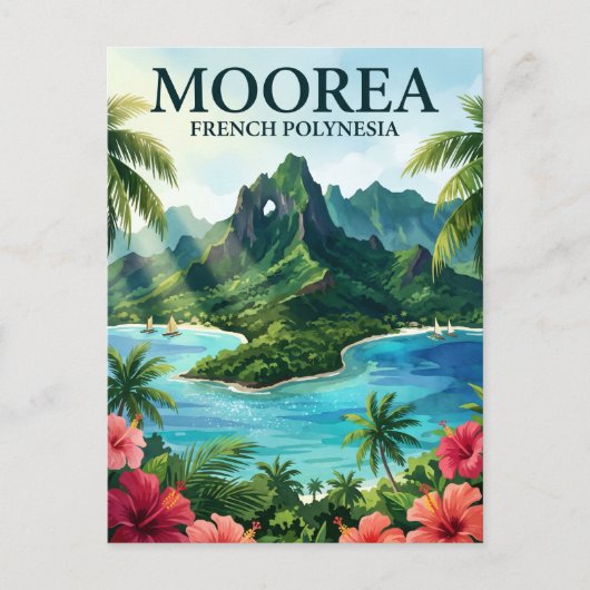 Moorea Französisch-Polynesien Postkarte (Vorderseite)