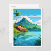 Moorea Französisch-Polynesien Reisevorführung Postkarte (Vorne/Hinten)