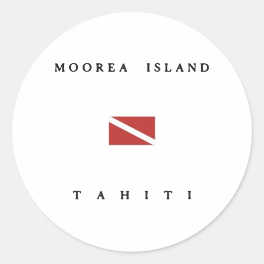 Moorea Island Tahiti Scuba Dive Flag Aufkleber (Vorderseite)