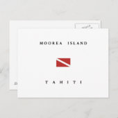 Moorea Island Tahiti Scuba Dive Flag Postkarte (Vorne/Hinten)