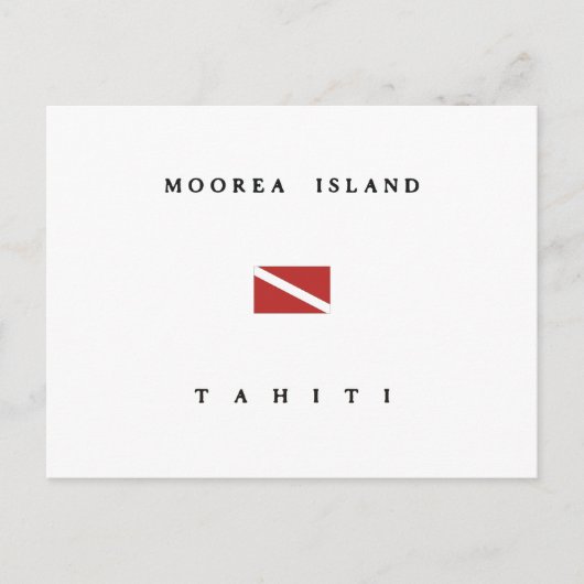 Moorea Island Tahiti Scuba Dive Flag Postkarte (Vorderseite)