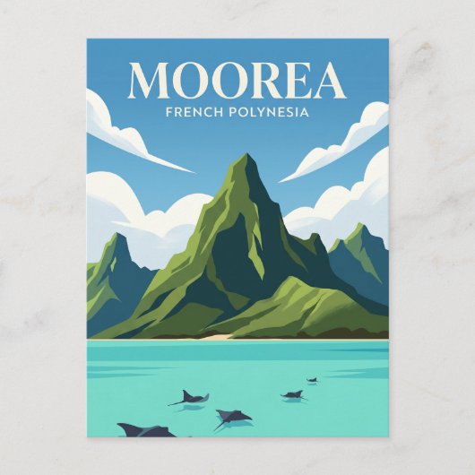 Moorea-Lagune Französisch-Polynesien Postkarte (Vorderseite)