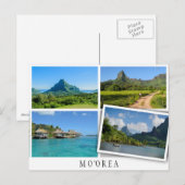 Moorea-Landschaften kollagen mit lockerem Bild Postkarte (Vorne/Hinten)