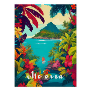 Moorea Polynesien Reiseplakat Poster