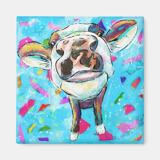 Moorific Doodle Tinte Kuh Magnet (Vorne)