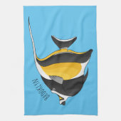 Moorish idol fish cartoon illustration  geschirrtuch (Vertikal)