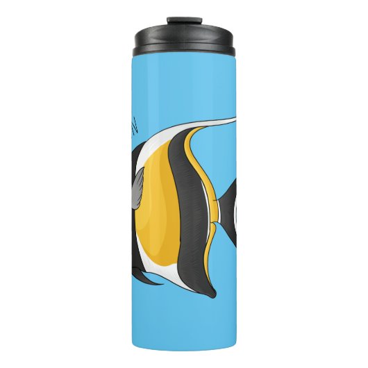 Moorish idol fish cartoon illustration thermosbecher (Vorderseite)