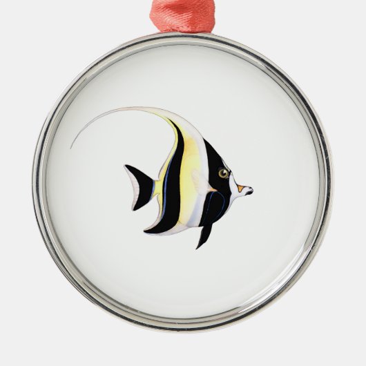 Moorish Idol Fish Silbernes Ornament (Vorne)