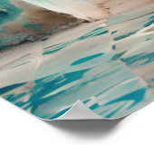 Moorish Marrakesh Blue Cream Poster (Ecke)