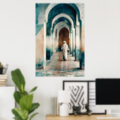 Moorish Marrakesh Blue Cream Poster (Heimbüro)