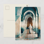 Moorish Marrakesh Blue Cream Postkarte (Vorne/Hinten)