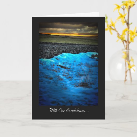 Moorland Sonne und Schnee - mit unserem Beileid Karte (Gelbe Blume)