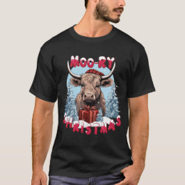 Moory Christmas - Highland Cow Lover Xmas T-Shirt