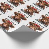 Moory Christmas Niedliche Kuh trägt Santa Geschenkpapier (Ecke)