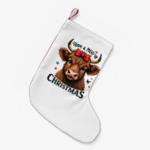Moory Christmas Niedliche Kuh trägt Santa Kleiner Weihnachtsstrumpf (Vorderansicht (hängend))