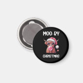 Moory Christmas Scottish Higland Cow Magnet (Vorderseite/Rückseite)
