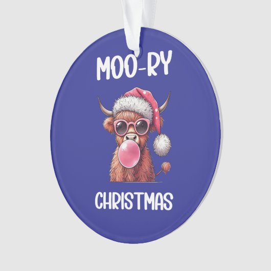 Moory Christmas Scottish Higland Cow Ornament (Vorderseite)