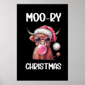 Moory Christmas Scottish Higland Cow Poster (Vorne)