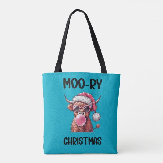 Moory Christmas Scottish Higland Cow Tasche (Rückseite)