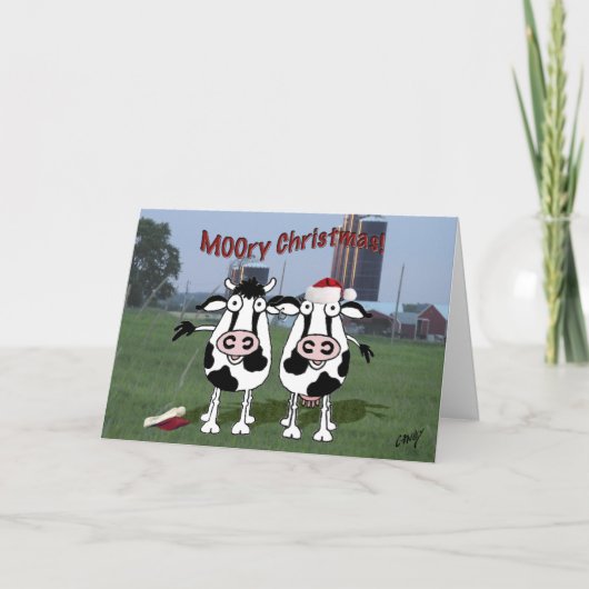 MOOry Weihnachten! Feiertagskarte (Vorderseite)