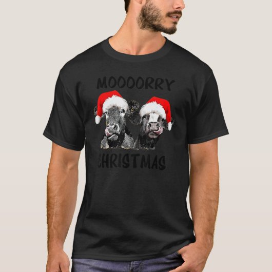 Moory Weihnachten Kuh T-Shirt (Vorderseite)