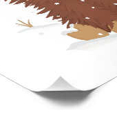 Moory Weihnachten niedliche Shaggy Highland Kuh Sa Fotodruck (Ecke)