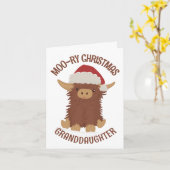 Moory Weihnachtsschagie Hochlandkuh Großtochter Karte (Gelbe Blume)