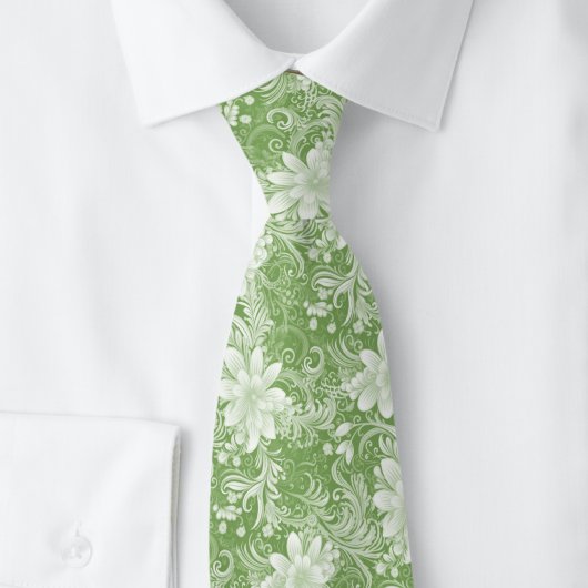 Moos Floral Batik Krawatte