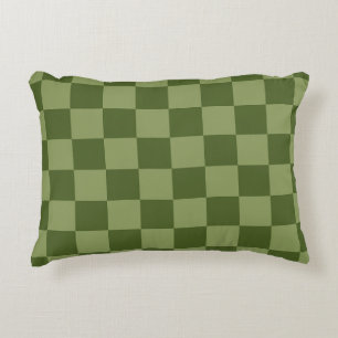 Moos Green Checkerboard Dekokissen