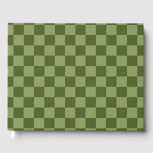 Moos Green Checkerboard Gästebuch