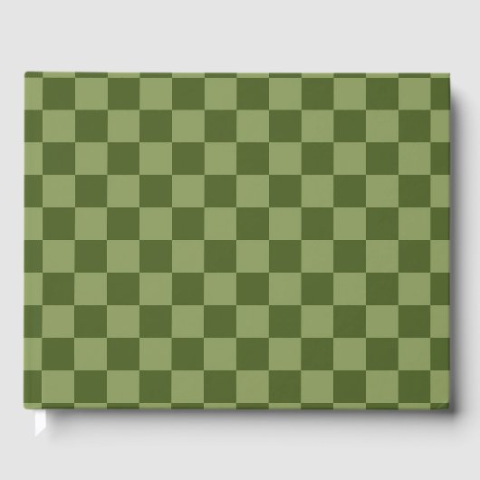 Moos Green Checkerboard Gästebuch (Vorderseite)