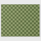 Moos Green Checkerboard Geschenkpapier (Flach)