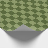 Moos Green Checkerboard Geschenkpapier (Ecke)