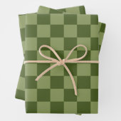 Moos Green Checkerboard Geschenkpapier Set (Beispiel)