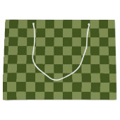Moos Green Checkerboard Große Geschenktüte (Vorderseite)