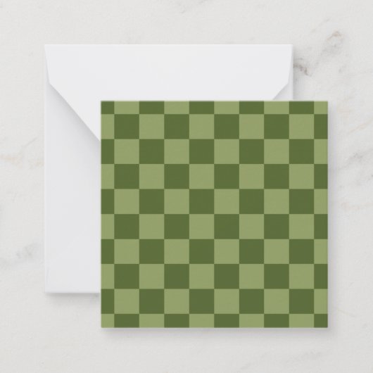 Moos Green Checkerboard Mitteilungskarte (Vorderseite)