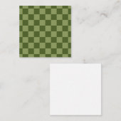 Moos Green Checkerboard Mitteilungskarte (Vorne/Hinten)