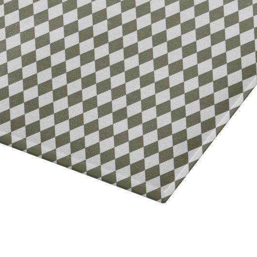 Moos Green Checkerboard-Muster Schneidebrett (Ecke)