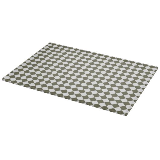 Moos Green Checkerboard-Muster Schneidebrett (Ecke)
