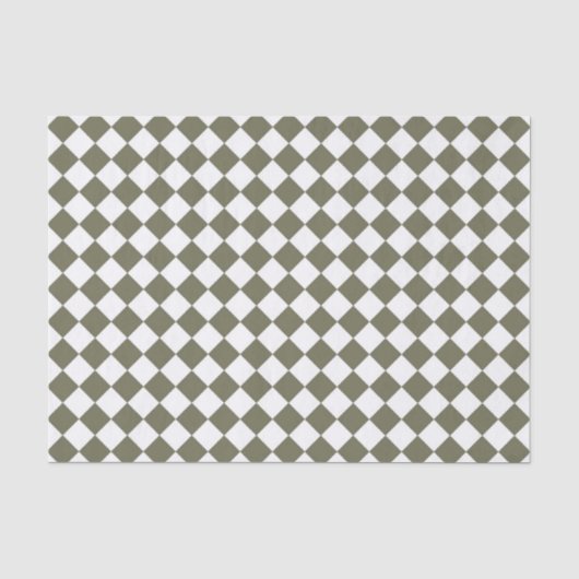 Moos Green Checkerboard Muster Seidenpapier (Vorderseite)