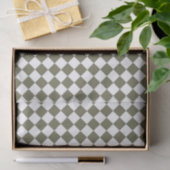 Moos Green Checkerboard Muster Seidenpapier (Geschenk)