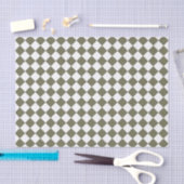 Moos Green Checkerboard Muster Seidenpapier (Handwerk)