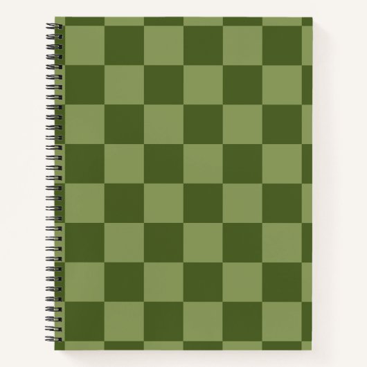 Moos Green Checkerboard Notizblock (Vorderseite)