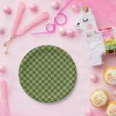 Moos Green Checkerboard Pappteller (Party)