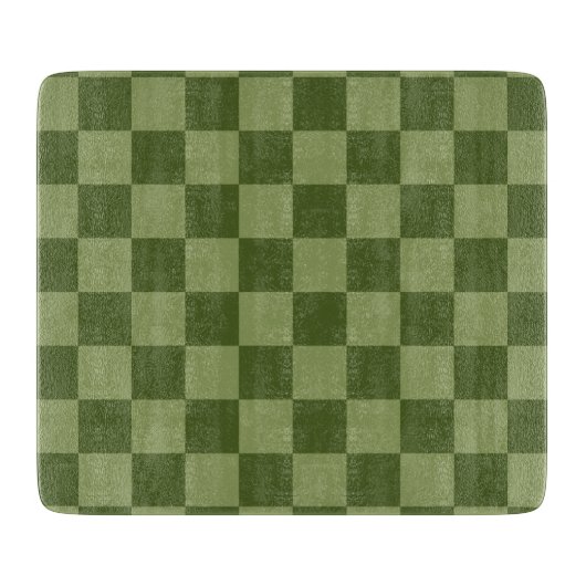Moos Green Checkerboard Schneidebrett (Vorderseite)