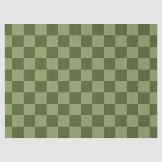 Moos Green Checkerboard Seidenpapier (Vorderseite)
