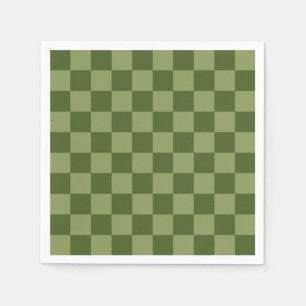 Moos Green Checkerboard Serviette